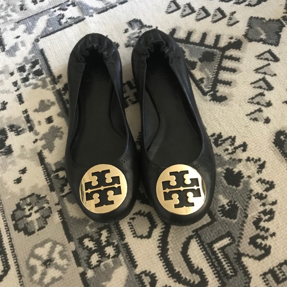 Tory Burch Black w/ Gold Ballet Flats
